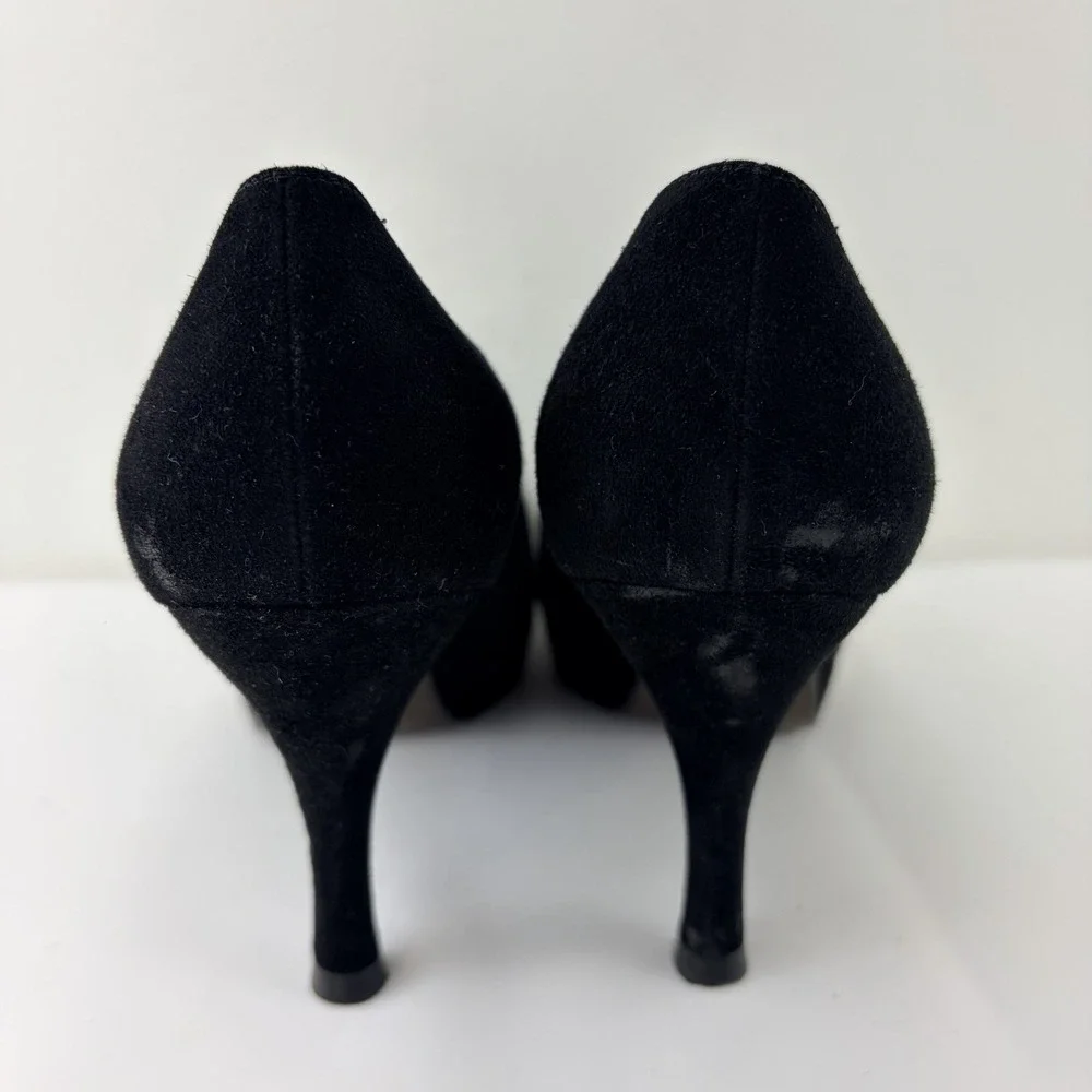 Stuart Weitzman‎ Black Suede Platform Pumps Womens 6M Classic Heels